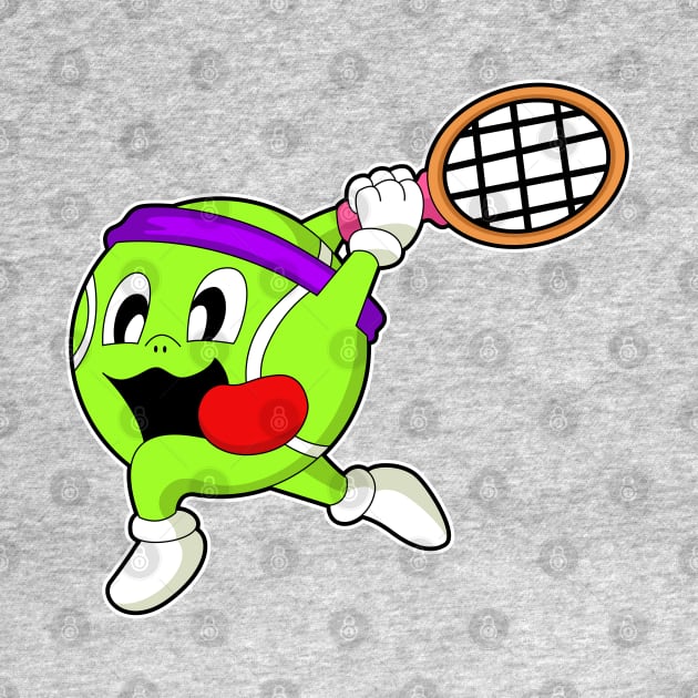 Tennis ball with Tennis racket by Markus Schnabel